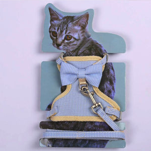 Cat Bow Harness & Leash Set – Adjustable Escape-Proof Vest for Cats & Small Dogs