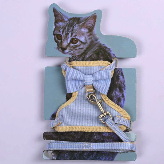 Cat Bow Harness & Leash Set – Adjustable Escape-Proof Vest for Cats & Small Dogs