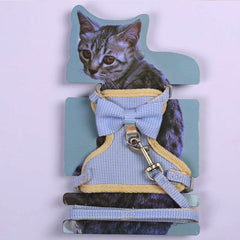 Cat Bow Harness & Leash Set – Adjustable Escape-Proof Vest for Cats & Small Dogs