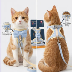Cat Bow Harness & Leash Set – Adjustable Escape-Proof Vest for Cats & Small Dogs
