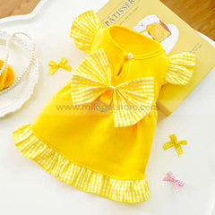 Multi-Color Bow Pet Dress – Spring/Summer Party & Birthday Skirt for Cat & Puppies