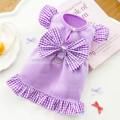 Multi-Color Bow Pet Dress – Spring/Summer Party & Birthday Skirt for Cat & Puppies