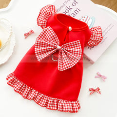 Multi-Color Bow Pet Dress – Spring/Summer Party & Birthday Skirt for Cat & Puppies