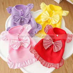Multi-Color Bow Pet Dress – Spring/Summer Party & Birthday Skirt for Cat & Puppies