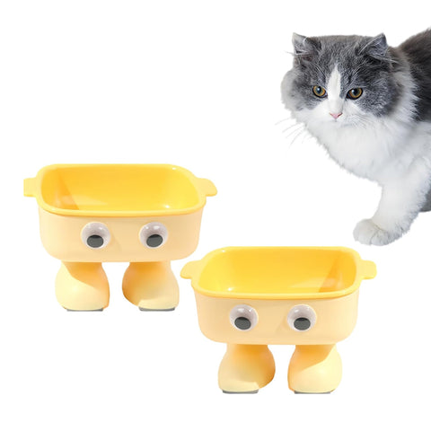 Cute Cat Bowls Elevated PP Material Pet Food Water Dishes