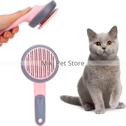 Cat Hair Shedding Needle Comb, Pet Slicker Brush Safe Massage Self Cleaning Prevent Slip for Loose Hair