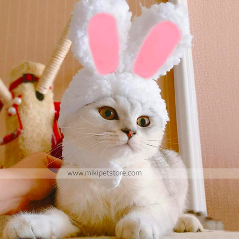 Fluffy Bunny Ear Pet Hat Adorable Festival Cosplay Headdress