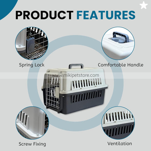 Durable Portable Pet Carrier Plastic Travel Cage