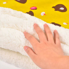 CozyLamb Winter Fleece Cat Sleeping Bag – Floral & Striped Nest