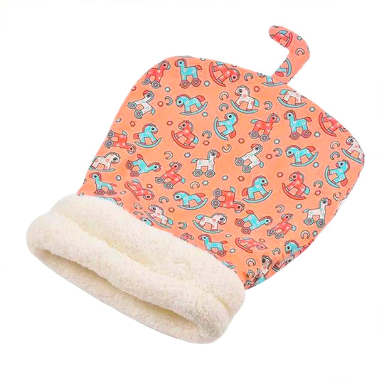 CozyLamb Winter Fleece Cat Sleeping Bag – Floral & Striped Nest