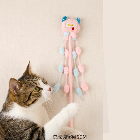 Plastic Cartoon Pattern Alien Monster Cat Teaser Stick Cute Cat Toys