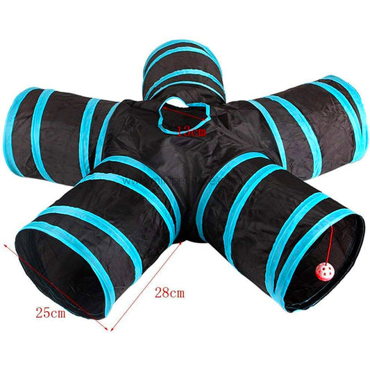 5-Way Collapsible Cat Tunnel – Interactive Playhouse for Pets