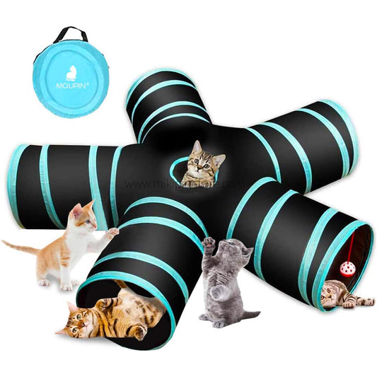 5-Way Collapsible Cat Tunnel – Interactive Playhouse for Pets