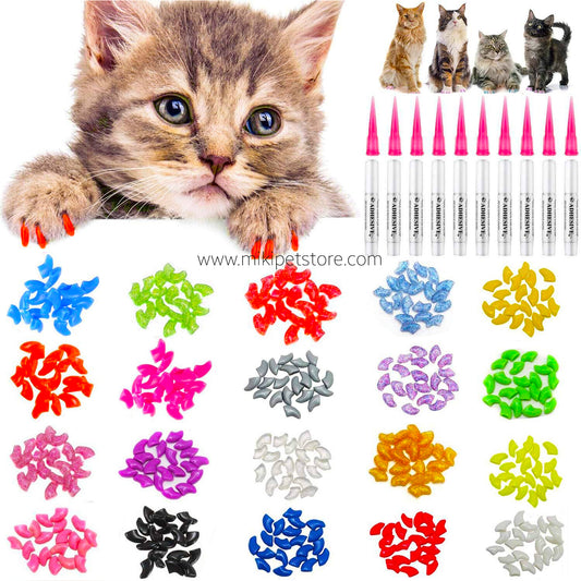 Cat Nail Caps/Tips Pet Cat Kitty Soft Claws Covers Control Paws 