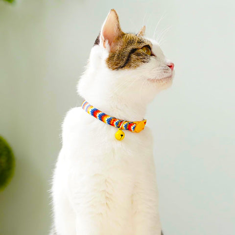Adjustable Pet Collar Necklace with Bell Anti Suffocation Buckle