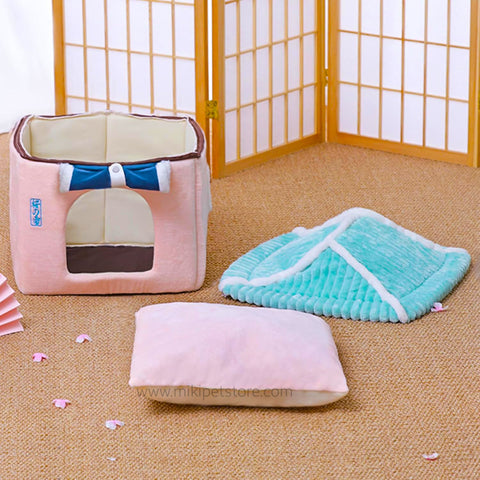 Villa Shaped Cat House Enclosed Warm Bed