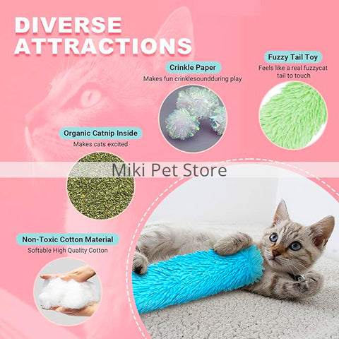 Organic Catnip Kicker Toy Soft Plush Chew Stick