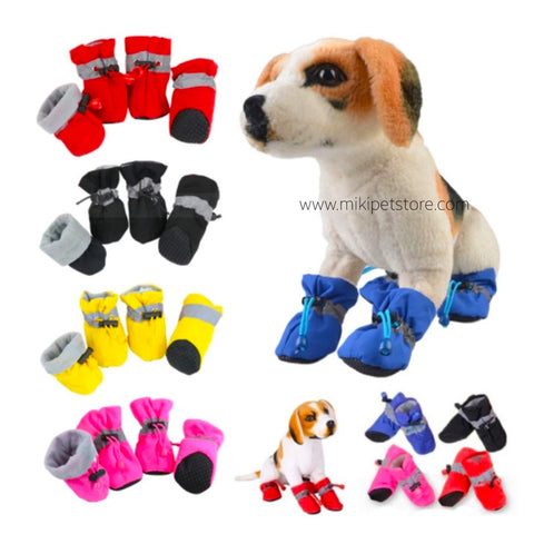 4Pcs Waterproof Winter Anti Slip Pet Boots