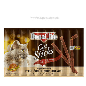 BonaCibo Cat Sticks Meat and Beef Treat 50g