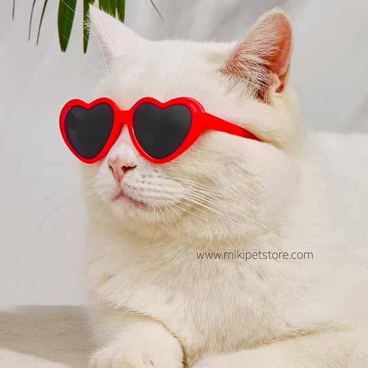 Heart-Shaped  Sunglasses - Cute Love Heart Cat & Dog Sun Glasses