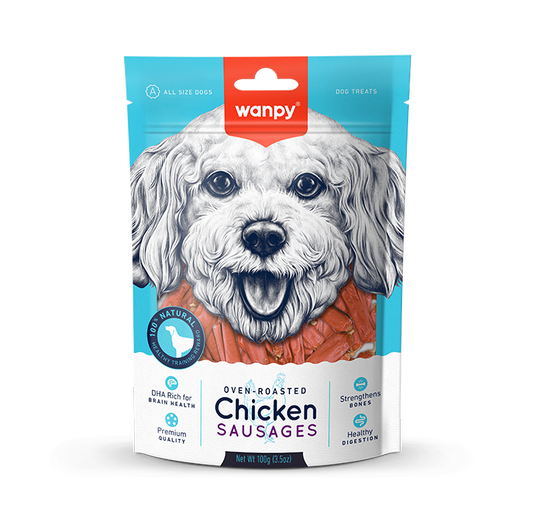 Wanpy Oven Roasted Dog Treat Chicken Sausages 100gm