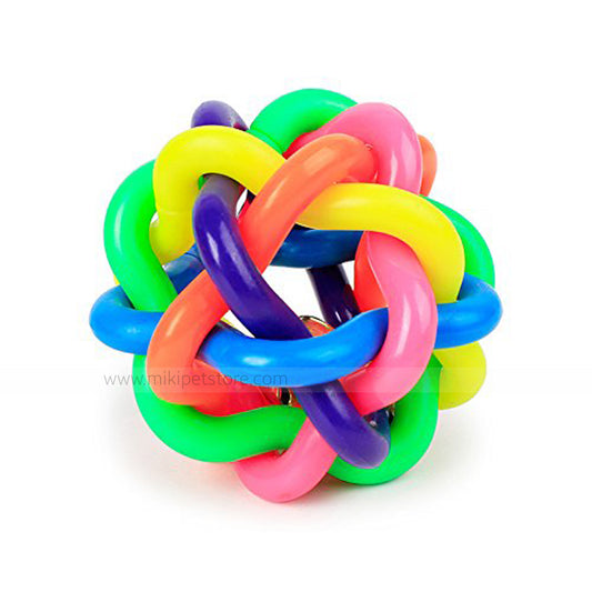 Colorful Rubber Chew Ball – Dental Teething & Training Toy for Puppies & Dogs