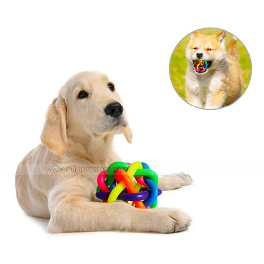 Colorful Rubber Chew Ball – Dental Teething & Training Toy for Puppies & Dogs