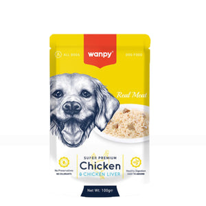 Wanpy Super Premium Dog Wet Food Chicken and Chicken liver 100 gm