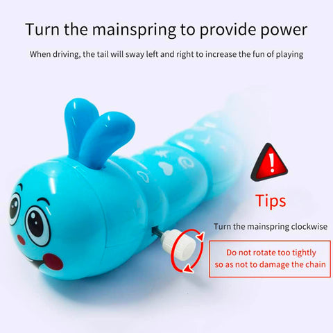 Clockwork Crawling Caterpillar Cat Toy Interactive Chase Shake
