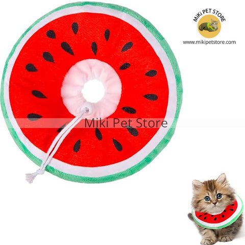 Cute Fruit Cat Recovery Collar Soft Fleece Adjustable Cone