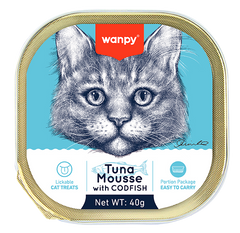 Wanpy Aluminum Cat Tray Tuna Mousse with Cod Fish 40gm