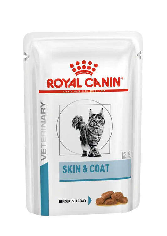 Royal Canin Veterinary Health Nutrition Skin & Coat S/O Pouch in Gravy 85g – Premium Cat Food for Healthy Skin & Coat