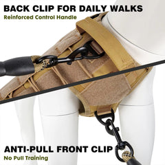 Dog Training Harness Vest Metal Buckle Adjustable Heavy Duty No Pull Tactical Pet Dog Harness
