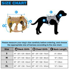 Dog Training Harness Vest Metal Buckle Adjustable Heavy Duty No Pull Tactical Pet Dog Harness