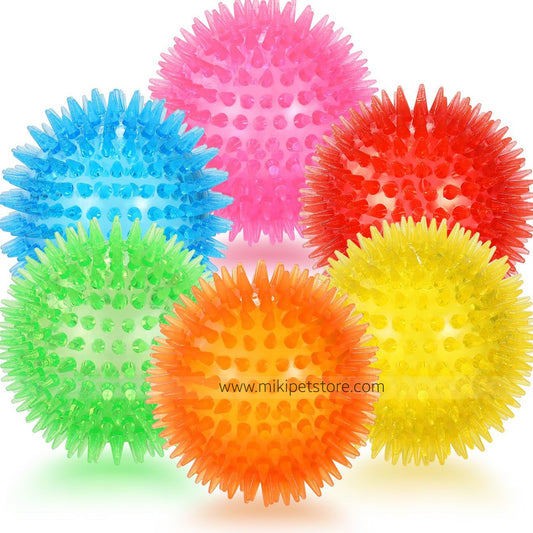 Squeaky Bouncing Rubber Bite Resistant Led Spiky Dog Pet Ball