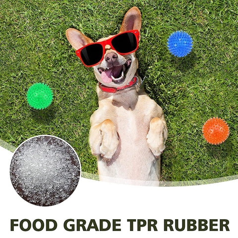 Squeaky Bouncing Rubber Bite Resistant Led Spiky Dog Pet Ball