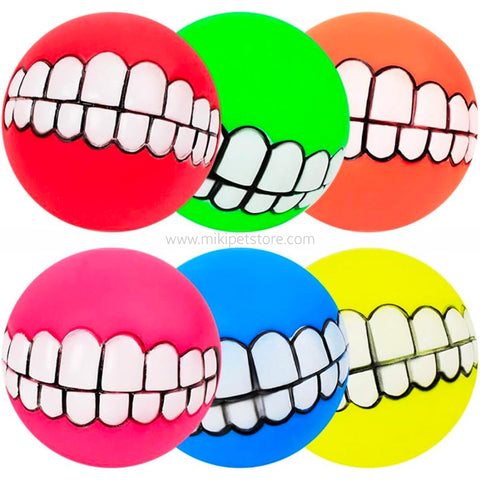 Squeaky Silicone Chew Ball Teeth Cleaning Dog Toy