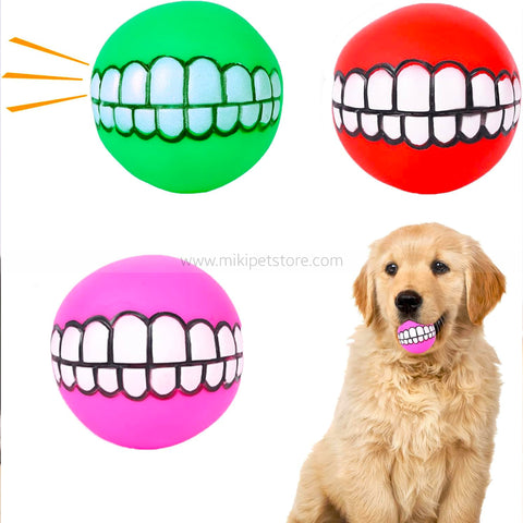 Squeaky Silicone Chew Ball Teeth Cleaning Dog Toy