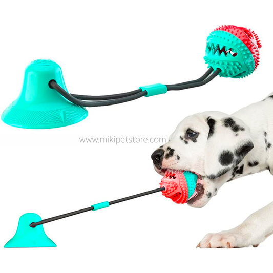 Dog Chew Rope Toy with Suction Cup – Teething & Training Treat Dispensing Ball for Puppies