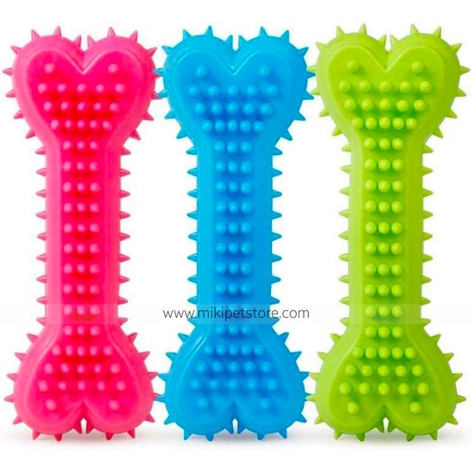 Durable Dog Chew Bone – Teeth Cleaning Rubber Toy for Dogs