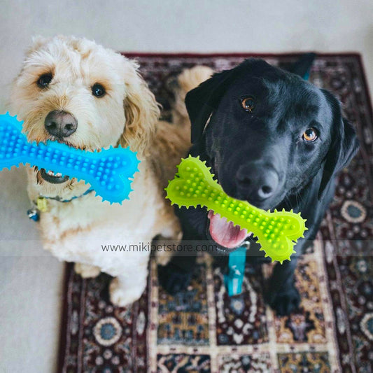Durable Dog Chew Bone – Teeth Cleaning Rubber Toy for Dogs