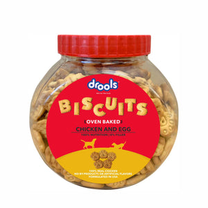 Drools All Life Stages Dog Treat Biscuits 400g Jar Real Chicken Flavour