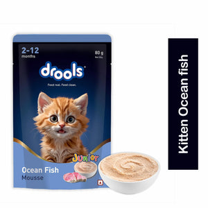 Drools Kitten Cat Pouch Ocean Fish Mousse Flavor 80g