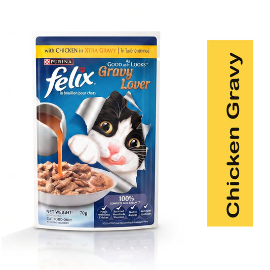 Felix Adult Chicken in Gravy Wet Cat Food Pouch 85