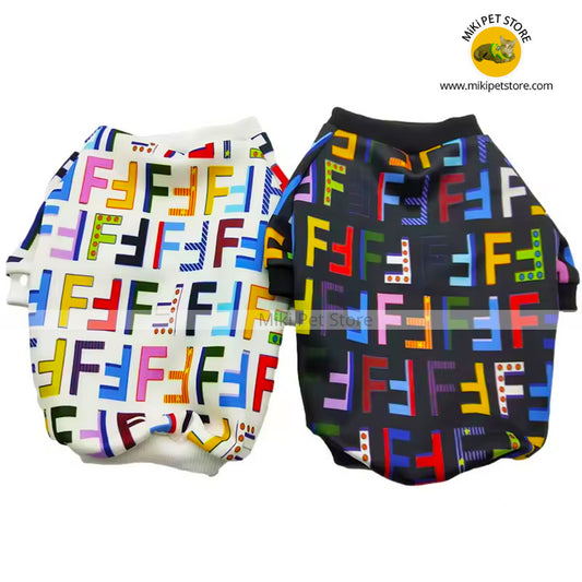 Pet Apparel Custom Logo Dog Clothing Fashion Cotton Pet Clothes letter printed Designer Dog Clothes