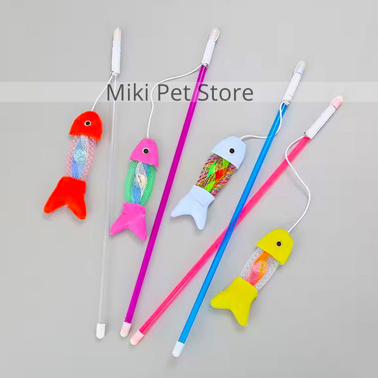 Mouse Fish Feather Teaser Scratcher Pet Cat Toys
