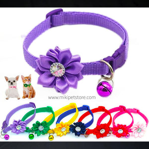 Beautiful Floral Breakaway Collar with Bell for Puppies & Cats