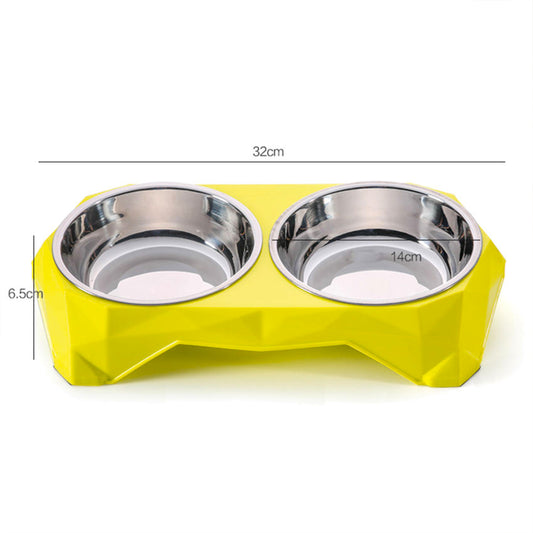 Stainless Steel Dog & Cat Bowl Stand Double Pet Food Bowls
