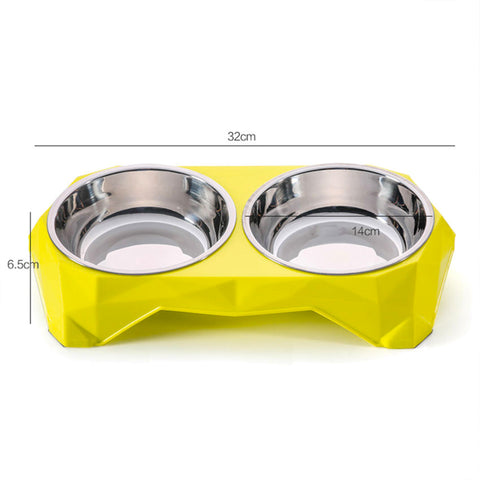 Stainless Steel Dog & Cat Bowl Stand Double Pet Food Bowls
