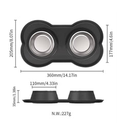 Stainless Steel Cat Puppy Water Bowls with Non Spill Skid Resistant Silicone Mat Dog& Cat Food Bowls